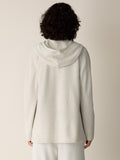Fine Felted Wool Hooded Cardigan in Regenerative Wool