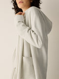 Fine Felted Wool Hooded Cardigan in Regenerative Wool
