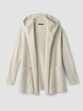 Fine Felted Wool Hooded Cardigan in Regenerative Wool