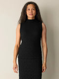 Textured Bubble Jacquard Funnel Neck Sleeveless Dress