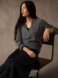 Peruvian Baby Alpaca & Cotton V-Neck Sweater