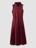 Stretch Silk Charmeuse Bias Cowl Neck Dress