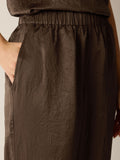 Crinkled Satin Straight Pant (Petite Sizes)