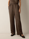 Crinkled Satin Straight Pant (Petite Sizes)