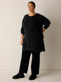 Superfine Merino Crew Neck Long Top in Regenerative Wool
