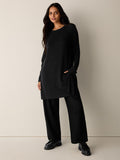 Superfine Merino Crew Neck Long Top in Regenerative Wool