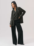 Washable Flex Ponte Pintuck Wide Trouser