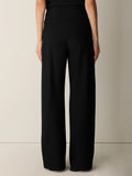 Washable Stretch Crepe Pintuck Wide Pant