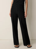 Washable Stretch Crepe Pintuck Wide Pant