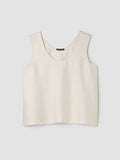 Silk Twill Curved V-Neck Tank