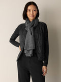 Wool Cotton Check Scarf