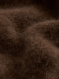 Mohair Plush Mélange Crew Neck Cardigan