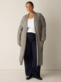 Peruvian Cotton Boucle Fluff Long Cardigan