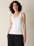 Organic Cotton Stretch Rib Scoop Neck Tank