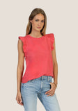 Sleeveless Ruffle Crew