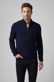 Extra Fine Merino Wool Waffle Zip Mock