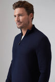 Extra Fine Merino Wool Waffle Zip Mock