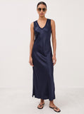 Randi V-Neck Satin Midi Dress