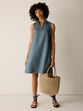 Organic Linen Split Collar Dress