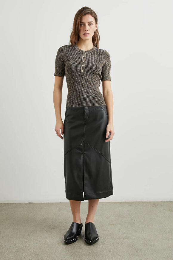 Jennifer Faux Leather Midi Skirt