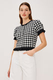 Lora Gingham Elbow Sleeve Top