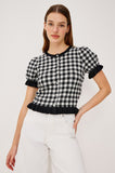 Lora Gingham Elbow Sleeve Top