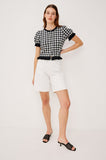 Lora Gingham Elbow Sleeve Top