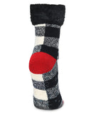 Non-Skid Buffalo Check Plush Sock