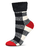 Non-Skid Buffalo Check Plush Sock