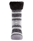 Women's Aztec Fairisle Plush Cabin Socks