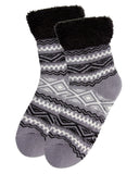 Women's Aztec Fairisle Plush Cabin Socks