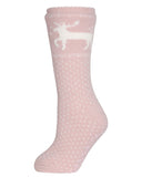 Women's Pretty Prancer Polka Dot Plush Lined Slippers Socks