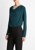 Matte Jersey Cowl-Neck Top