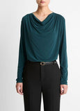 Matte Jersey Cowl-Neck Top