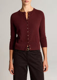 Metal-Button Wool & Cashmere-Blend Cardigan