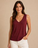 Gai V-Neck Cap Sleeve Tank