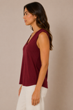Gai V-Neck Cap Sleeve Tank