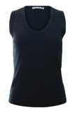Brynn 1x1 Cotton Scoop Neck Tank