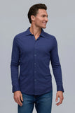 The Marquee Aqua Cotton Long Sleeve Shirt