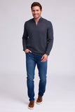 Extra Fine Merino Wool Waffle Zip Mock