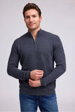 Extra Fine Merino Wool Waffle Zip Mock