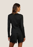 Remi Rib Knit V-Neck w/Lace