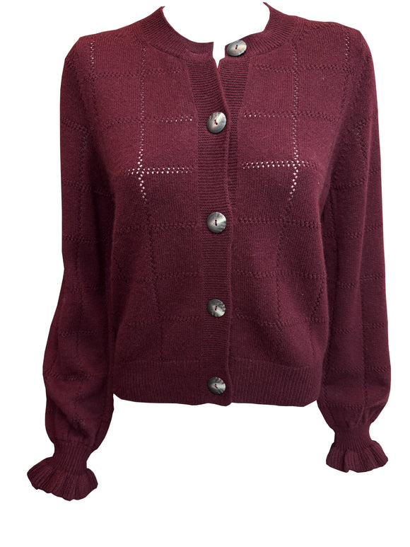 Wool Cashmere Button Front Cardigan