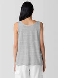 Striped Organic Linen Jersey Scoop Neck Tank