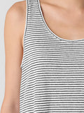 Striped Organic Linen Jersey Scoop Neck Tank