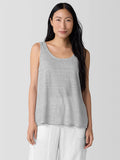 Striped Organic Linen Jersey Scoop Neck Tank