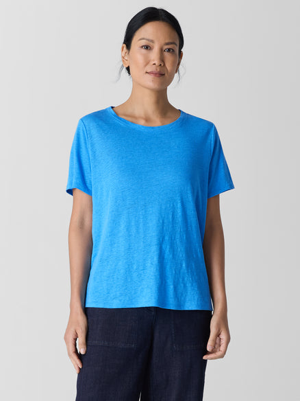 Organic Linen Jersey Crew Neck Short Sleeve Tee