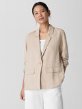 Linen Silk Twill Notch Collar Blazer