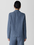 Linen Silk Twill Notch Collar Blazer