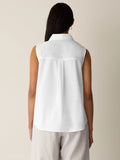 Classic Collar A-Line Sleeveless Shirt